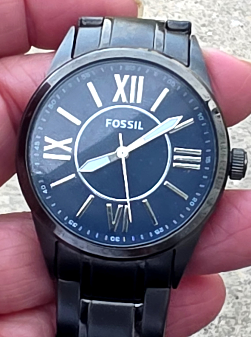 Fossil BQ1134 Classic Stainless Steel Mens Watch Blue face Wristwatch